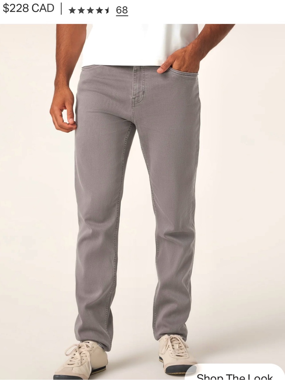 VUORI 34/32 Benton Stretch Twill 5 Pocket Pants, Mushroom Colour